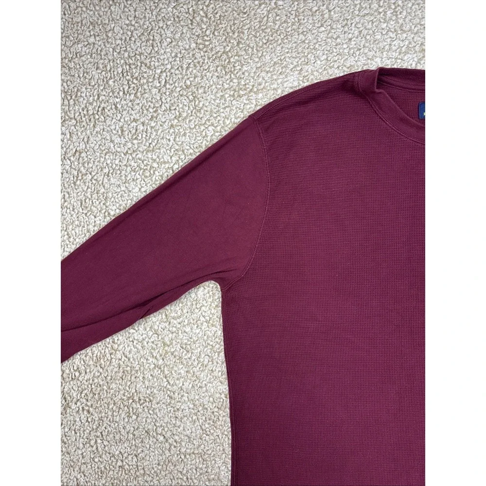 Polo Ralph Lauren Men's Burgundy Waffle Knit L/S Thermal Shirt Sleepwear L